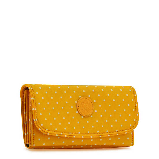 Kipling Money Land Printed Snap Wallet Handbag Soft Dot Yellow | AU 1285DF